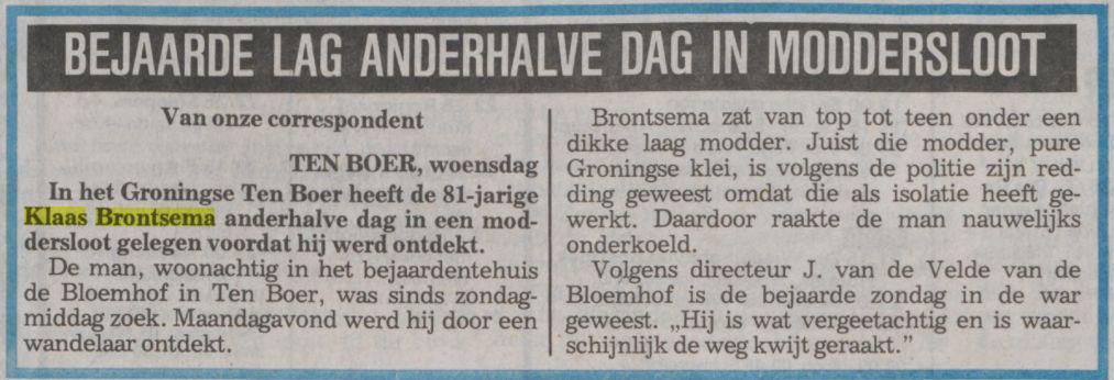 klaas brontsema in de modder in 1991.